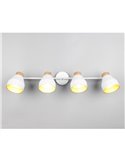 Regleta de 4 focos orientables para techo o pared VALENTIN bombilla excl. 4x E14 max. 10W IP20 Blanco