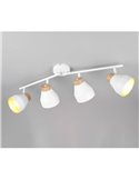 Réglette lumineuse orientable 4 spots pour plafond ou applique murale VALENTIN, ampoule exclue. 4x E14 max. 10W IP20 Blanc