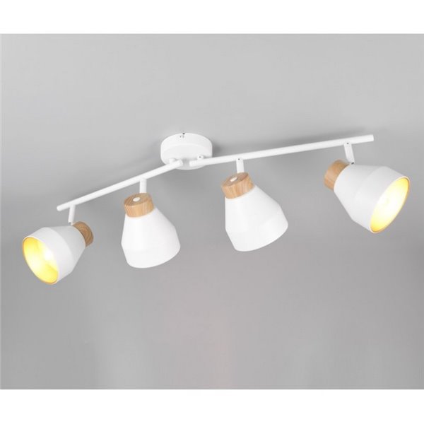 Regleta de 4 focos orientables para techo o pared VALENTIN bombilla excl. 4x E14 max. 10W IP20 Blanco