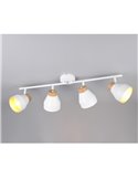 Réglette lumineuse orientable 4 spots pour plafond ou applique murale VALENTIN, ampoule exclue. 4x E14 max. 10W IP20 Blanc