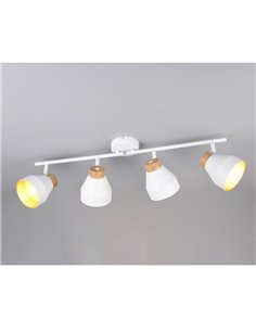 Réglette lumineuse orientable 4 spots pour plafond ou applique murale VALENTIN, ampoule exclue. 4x E14 max. 10W IP20 Blanc 2