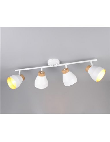 Regleta de 4 focos orientables para techo o pared VALENTIN bombilla excl. 4x E14 max. 10W IP20 Blanco