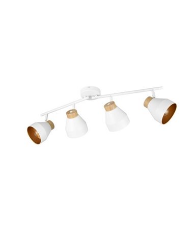 Regleta de 4 focos orientables para techo o pared VALENTIN bombilla excl. 4x E14 max. 10W IP20 Blanco
