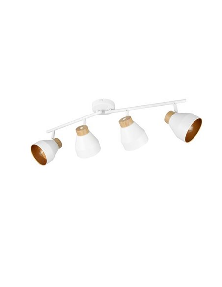 Regleta de 4 focos orientables para techo o pared VALENTIN bombilla excl. 4x E14 max. 10W IP20 Blanco
