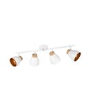 Regleta de 4 focos orientables para techo o pared VALENTIN bombilla excl. 4x E14 max. 10W IP20 Blanco