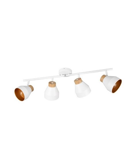 Regleta de 4 focos orientables para techo o pared VALENTIN bombilla excl. 4x E14 max. 10W IP20 Blanco
