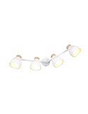 Réglette lumineuse orientable 4 spots pour plafond ou applique murale VALENTIN, ampoule exclue. 4x E14 max. 10W IP20 Blanc