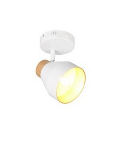 Spot mural ou plafonnier orientable VALENTIN avec interrupteur intégré, ampoule exclue. 1x E14 max. 10W IP20 Blanc