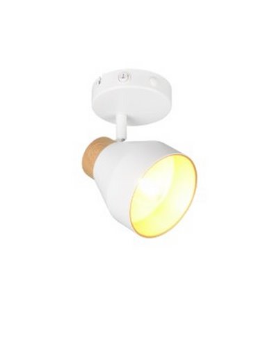 Foco de pared o techo orientable VALENTIN con interruptor integrado bombilla excl. 1x E14 max. 10W IP20 Blanco
