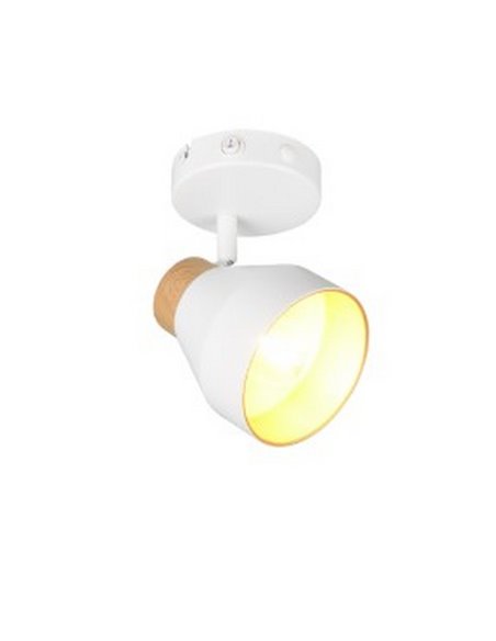 Spot mural ou plafonnier orientable VALENTIN avec interrupteur intégré, ampoule exclue. 1x E14 max. 10W IP20 Blanc