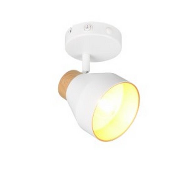 Foco de pared o techo orientable VALENTIN con interruptor integrado bombilla excl. 1x E14 max. 10W IP20 Blanco