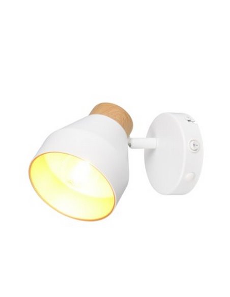 Foco de pared o techo orientable VALENTIN con interruptor integrado bombilla excl. 1x E14 max. 10W IP20 Blanco