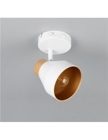 Holofote ajustável de parede ou teto VALENTIN com interruptor integrado, lâmpada excl. 1x E14 máx. 10W IP20 Branco