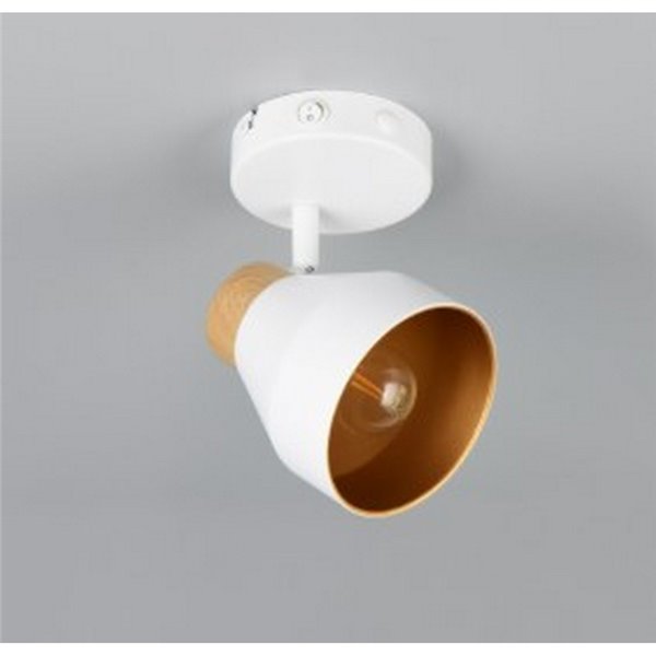 Foco de pared o techo orientable VALENTIN con interruptor integrado bombilla excl. 1x E14 max. 10W IP20 Blanco