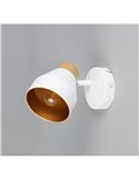 Foco de pared o techo orientable VALENTIN con interruptor integrado bombilla excl. 1x E14 max. 10W IP20 Blanco