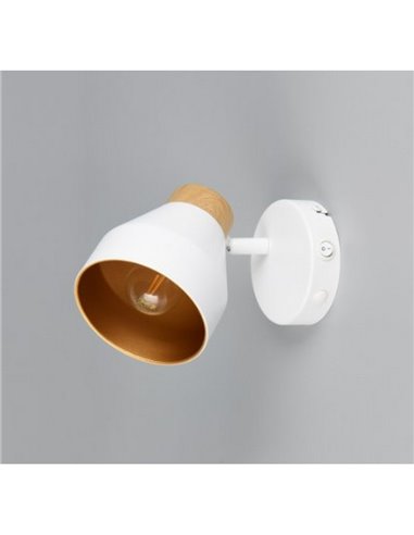 Spot mural ou plafonnier orientable VALENTIN avec interrupteur intégré, ampoule exclue. 1x E14 max. 10W IP20 Blanc