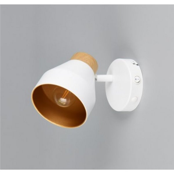 Foco de pared o techo orientable VALENTIN con interruptor integrado bombilla excl. 1x E14 max. 10W IP20 Blanco