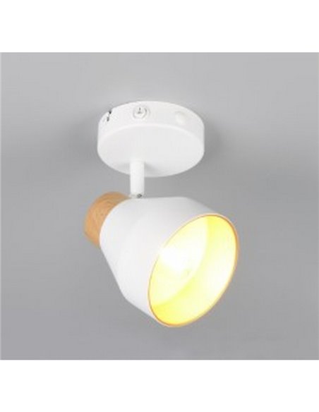 Foco de pared o techo orientable VALENTIN con interruptor integrado bombilla excl. 1x E14 max. 10W IP20 Blanco