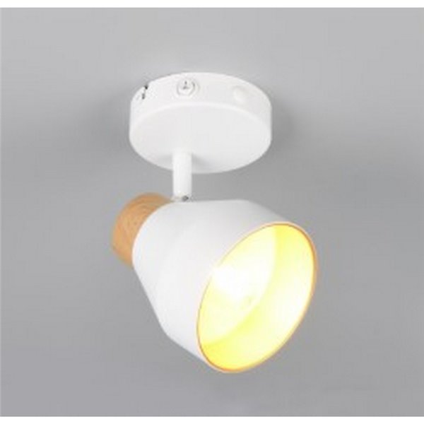 Spot mural ou plafonnier orientable VALENTIN avec interrupteur intégré, ampoule exclue. 1x E14 max. 10W IP20 Blanc