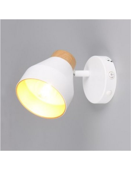 Holofote ajustável de parede ou teto VALENTIN com interruptor integrado, lâmpada excl. 1x E14 máx. 10W IP20 Branco