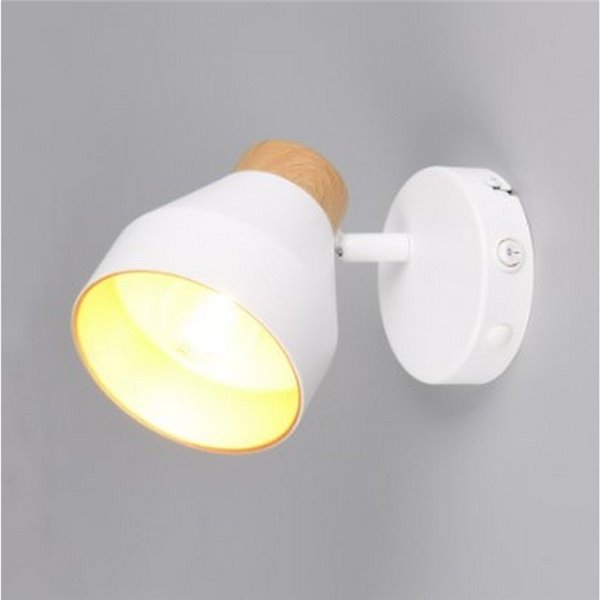 Spot mural ou plafonnier orientable VALENTIN avec interrupteur intégré, ampoule exclue. 1x E14 max. 10W IP20 Blanc