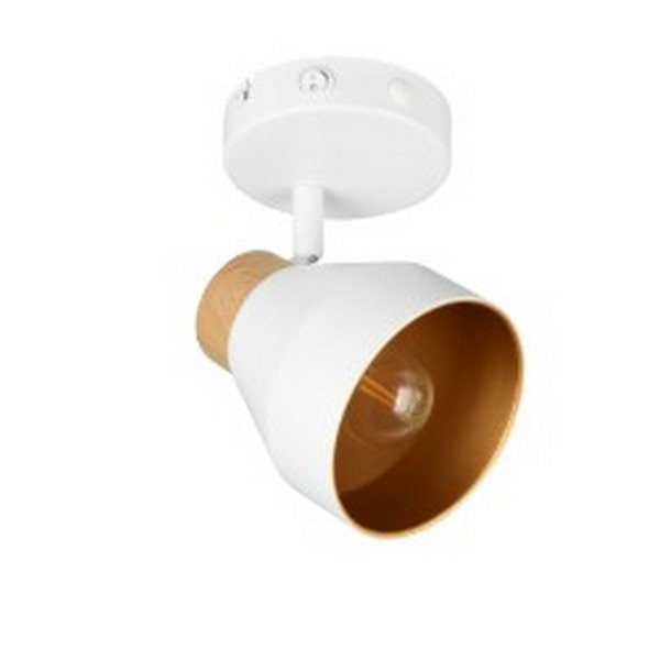 Spot mural ou plafonnier orientable VALENTIN avec interrupteur intégré, ampoule exclue. 1x E14 max. 10W IP20 Blanc