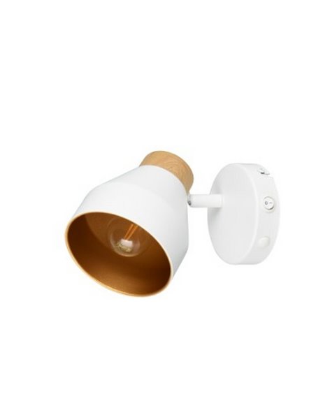 Foco de pared o techo orientable VALENTIN con interruptor integrado bombilla excl. 1x E14 max. 10W IP20 Blanco