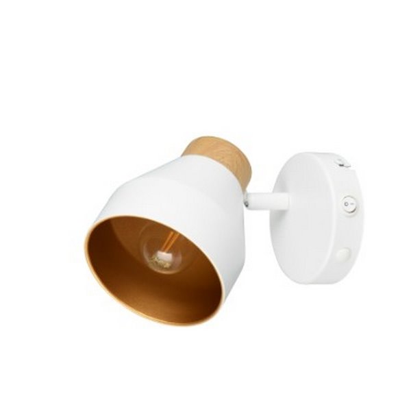 Foco de pared o techo orientable VALENTIN con interruptor integrado bombilla excl. 1x E14 max. 10W IP20 Blanco