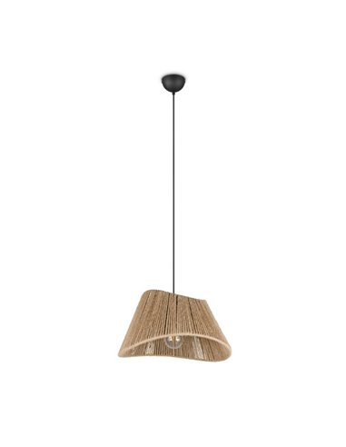 Lámpara de techo pantalla de yute natural VALERIE altura regulable bombilla excl. 1x E27 max. 40W IP20