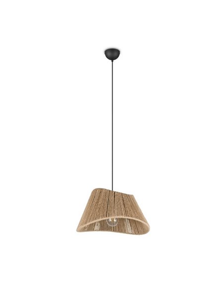 Lámpara de techo pantalla de yute natural VALERIE altura regulable bombilla excl. 1x E27 max. 40W IP20