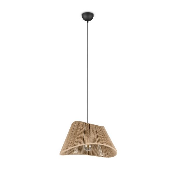 Lámpara de techo pantalla de yute natural VALERIE altura regulable bombilla excl. 1x E27 max. 40W IP20