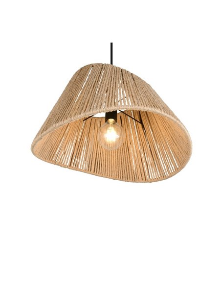 Lámpara de techo pantalla de yute natural VALERIE altura regulable bombilla excl. 1x E27 max. 40W IP20