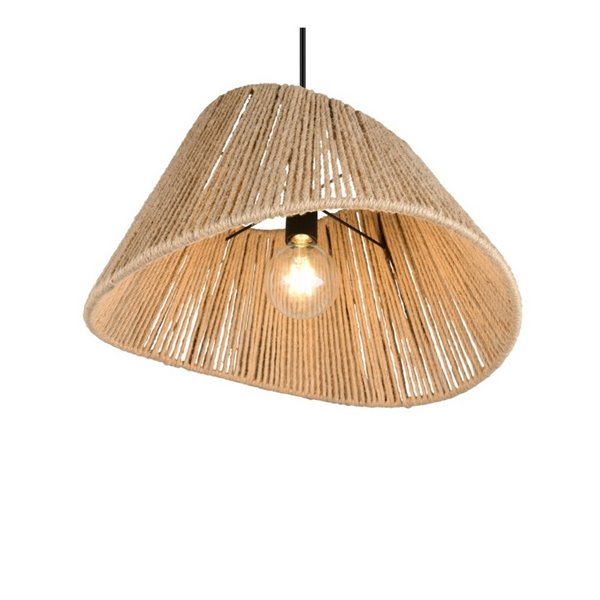 Lámpara de techo pantalla de yute natural VALERIE altura regulable bombilla excl. 1x E27 max. 40W IP20