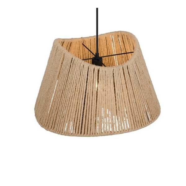 Plafonnier VALERIE avec abat-jour en jute naturel, hauteur réglable, ampoule exclue. 1x E27 max. 40 W IP20
