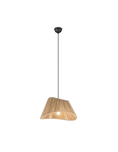 Lámpara de techo pantalla de yute natural VALERIE altura regulable bombilla excl. 1x E27 max. 40W IP20