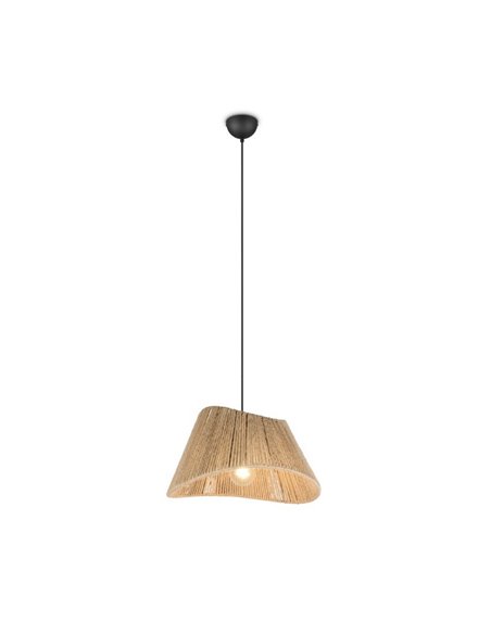 Lámpara de techo pantalla de yute natural VALERIE altura regulable bombilla excl. 1x E27 max. 40W IP20
