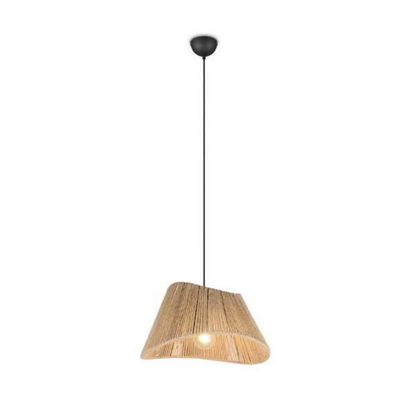 Lámpara de techo pantalla de yute natural VALERIE altura regulable bombilla excl. 1x E27 max. 40W IP20
