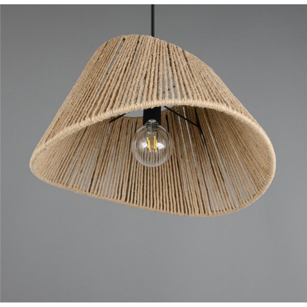 Plafonnier VALERIE avec abat-jour en jute naturel, hauteur réglable, ampoule exclue. 1x E27 max. 40 W IP20