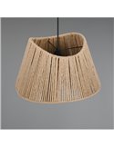 Lámpara de techo pantalla de yute natural VALERIE altura regulable bombilla excl. 1x E27 max. 40W IP20