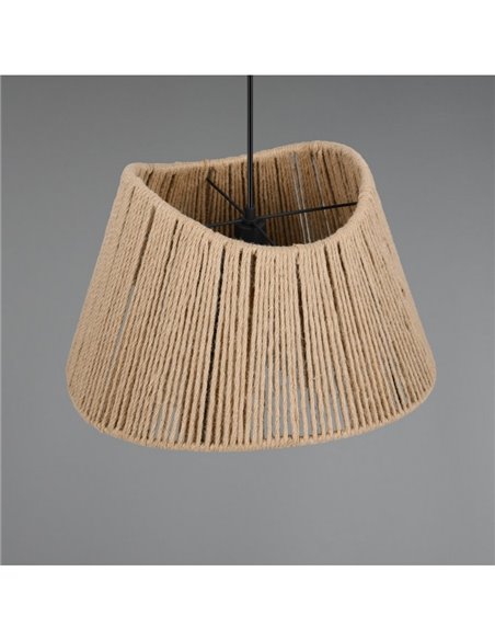 Plafonnier VALERIE avec abat-jour en jute naturel, hauteur réglable, ampoule exclue. 1x E27 max. 40 W IP20