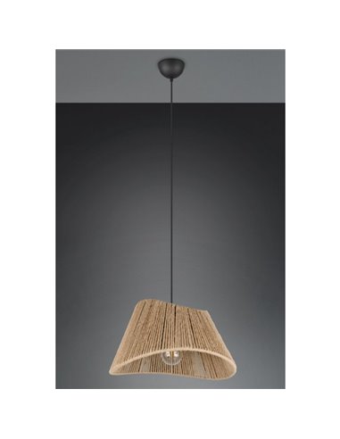 Lámpara de techo pantalla de yute natural VALERIE altura regulable bombilla excl. 1x E27 max. 40W IP20