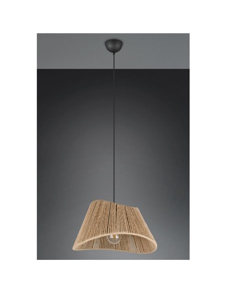 Lámpara de techo pantalla de yute natural VALERIE altura regulable bombilla excl. 1x E27 max. 40W IP20