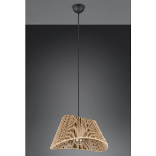 Lámpara de techo pantalla de yute natural VALERIE altura regulable bombilla excl. 1x E27 max. 40W IP20