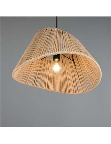 Plafonnier VALERIE avec abat-jour en jute naturel, hauteur réglable, ampoule exclue. 1x E27 max. 40 W IP20