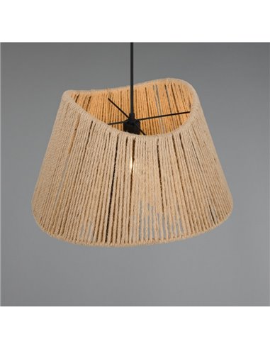 Plafonnier VALERIE avec abat-jour en jute naturel, hauteur réglable, ampoule exclue. 1x E27 max. 40 W IP20