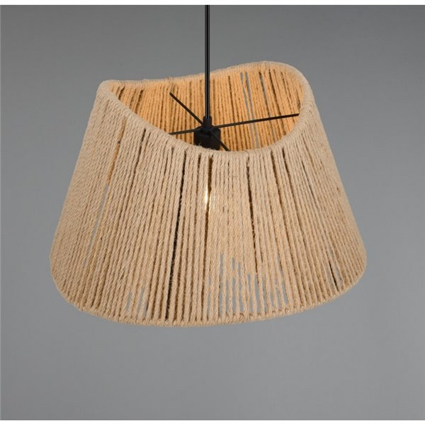 Plafonnier VALERIE avec abat-jour en jute naturel, hauteur réglable, ampoule exclue. 1x E27 max. 40 W IP20