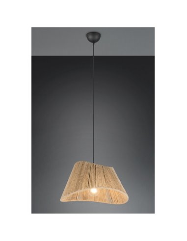 Plafonnier VALERIE avec abat-jour en jute naturel, hauteur réglable, ampoule exclue. 1x E27 max. 40 W IP20
