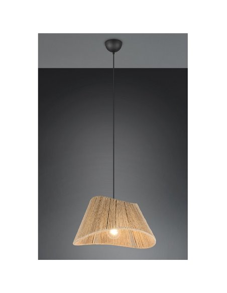 Lámpara de techo pantalla de yute natural VALERIE altura regulable bombilla excl. 1x E27 max. 40W IP20