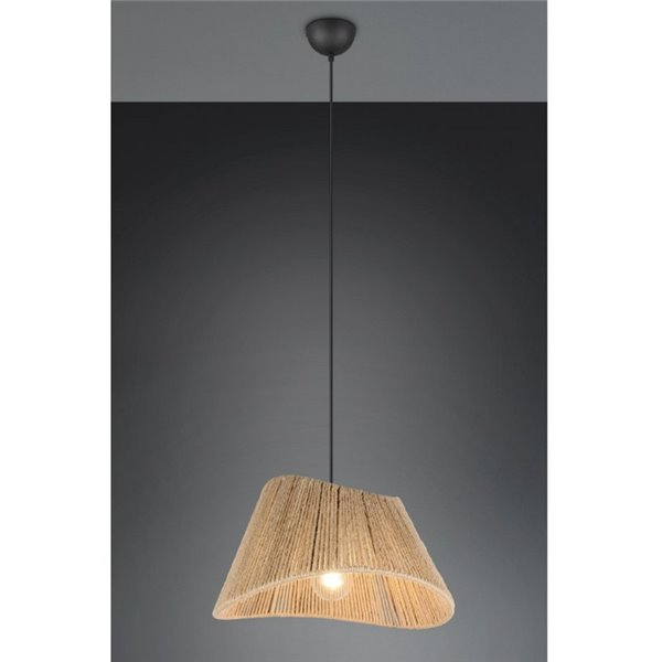 Lámpara de techo pantalla de yute natural VALERIE altura regulable bombilla excl. 1x E27 max. 40W IP20