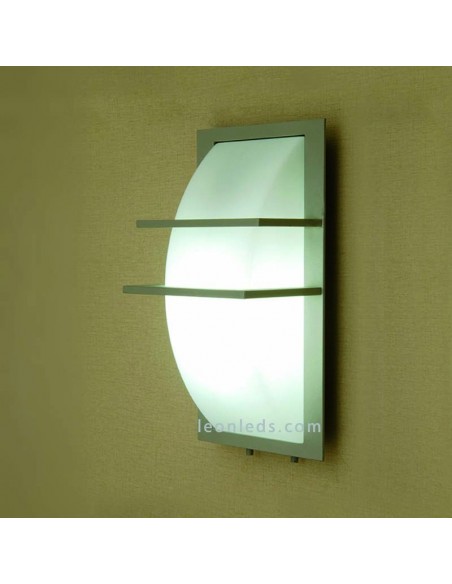 Applique murale d'extérieur grise série Mito by dopo IP65 rectangulaire en acier inoxydable | Éclairage LeonLeds